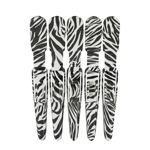 Hair Expert Clip krokodylkowe klipsy, x5, zebra