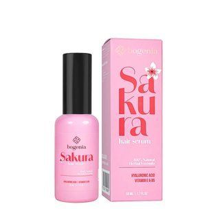 Serum z ekstraktem z sakury, kwasem hialuronowym oraz witaminami E i B5 Bogenia Sakura Hair Serum 50 ml