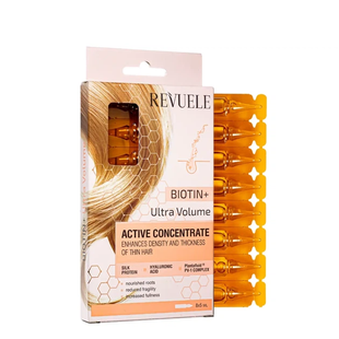 Aktywny koncentrat zwiększający objętość włos&oacute;w 8x5 ml REVUELE Biotin+ Ultra Volume Active Concentrate
