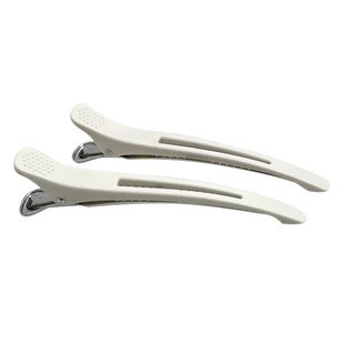 Hair Expert Clip Kaczki-Zaciski (gumka, metal, plastik), x6, Białe